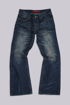 Indigo Creased Jude Bootcut Jeans – view 1