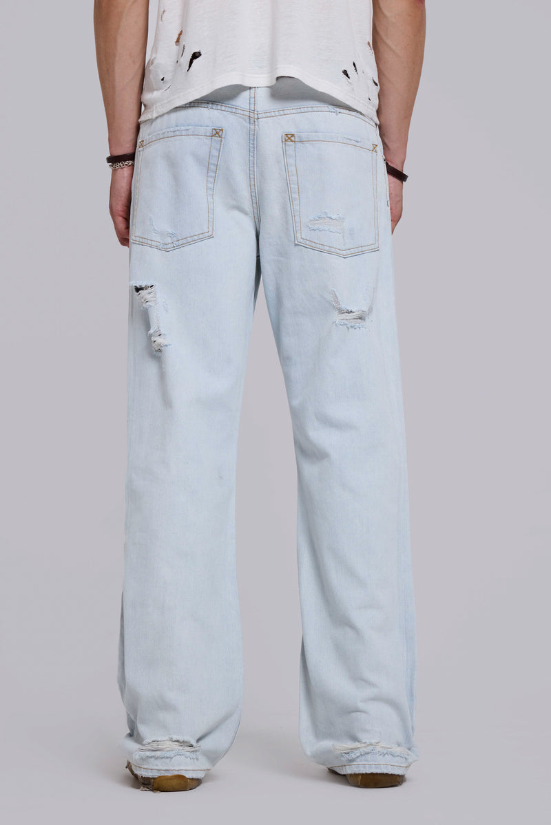 Bleach Straight Leg Distressed Jeans