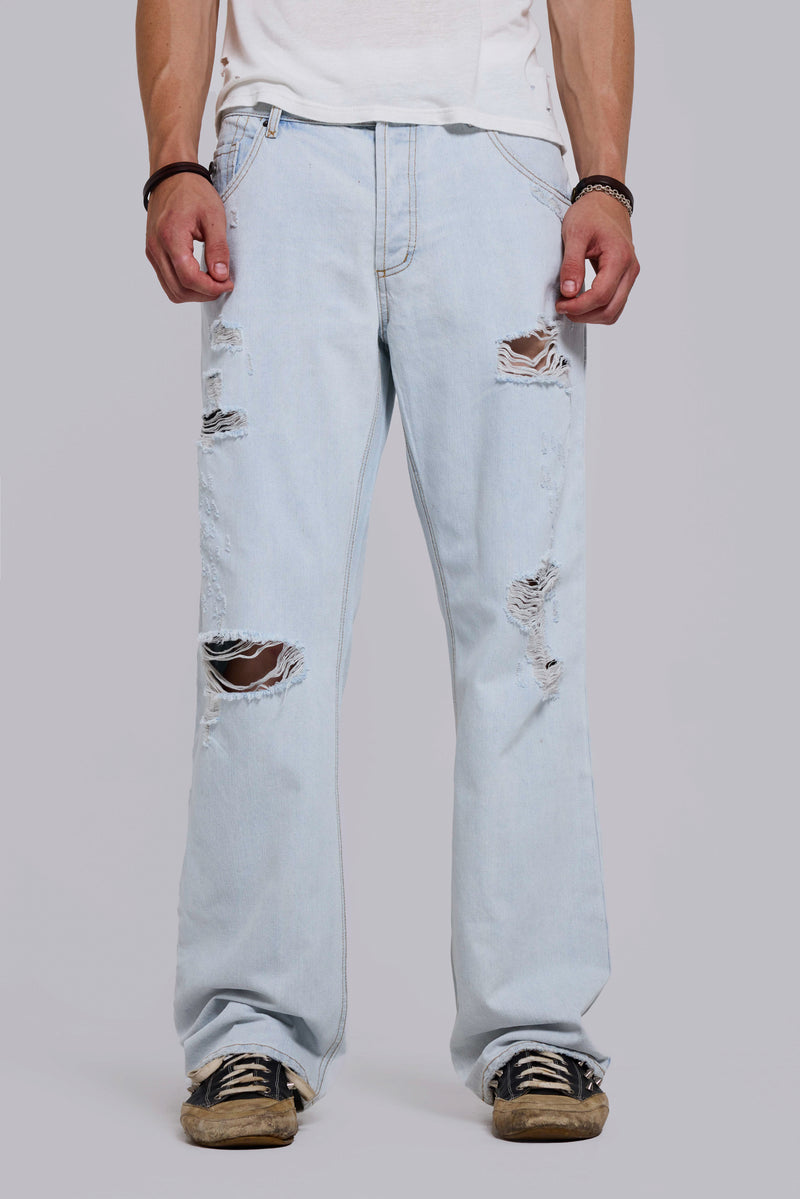 Bleach Straight Leg Distressed Jeans