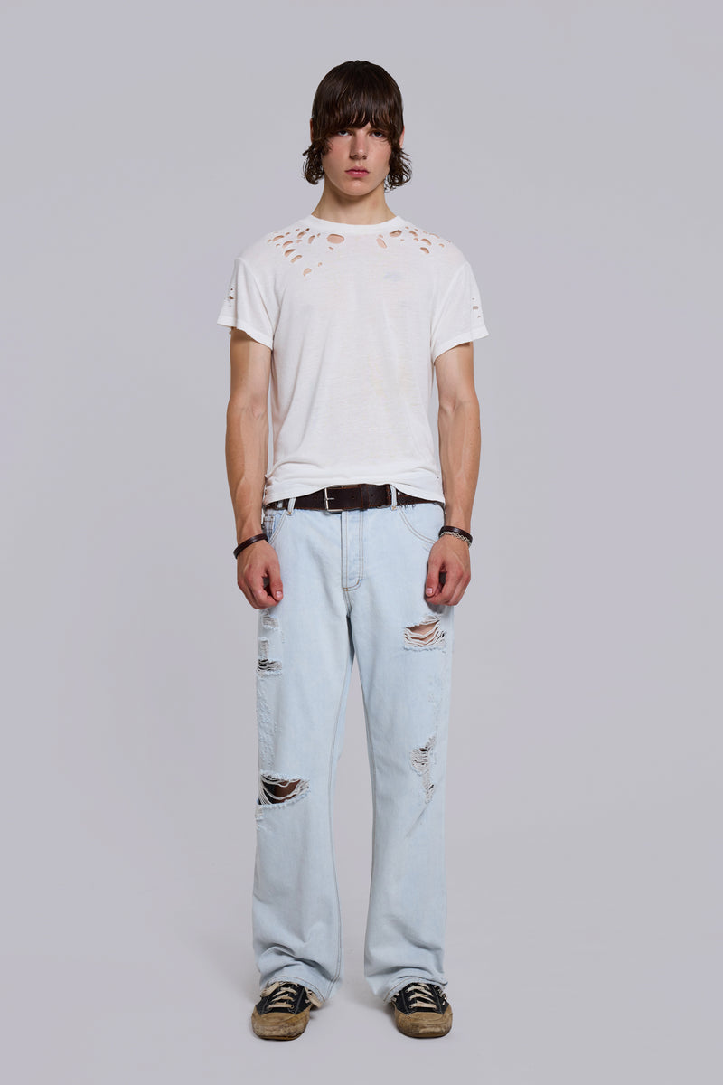 Bleach Straight Leg Distressed Jeans