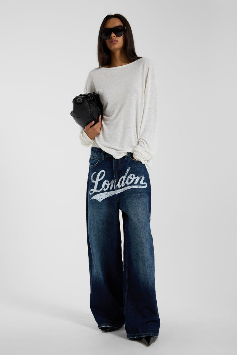 Slub White Long Sleeve T-Shirt