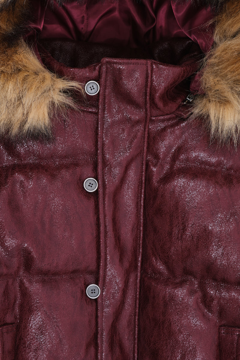 Burgundy Phantom Puffer Jacket