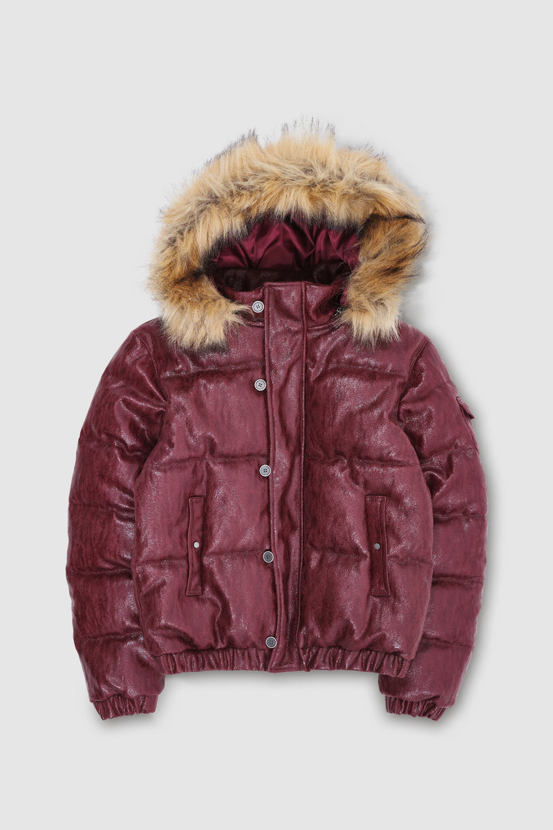Burgundy Phantom Puffer Jacket