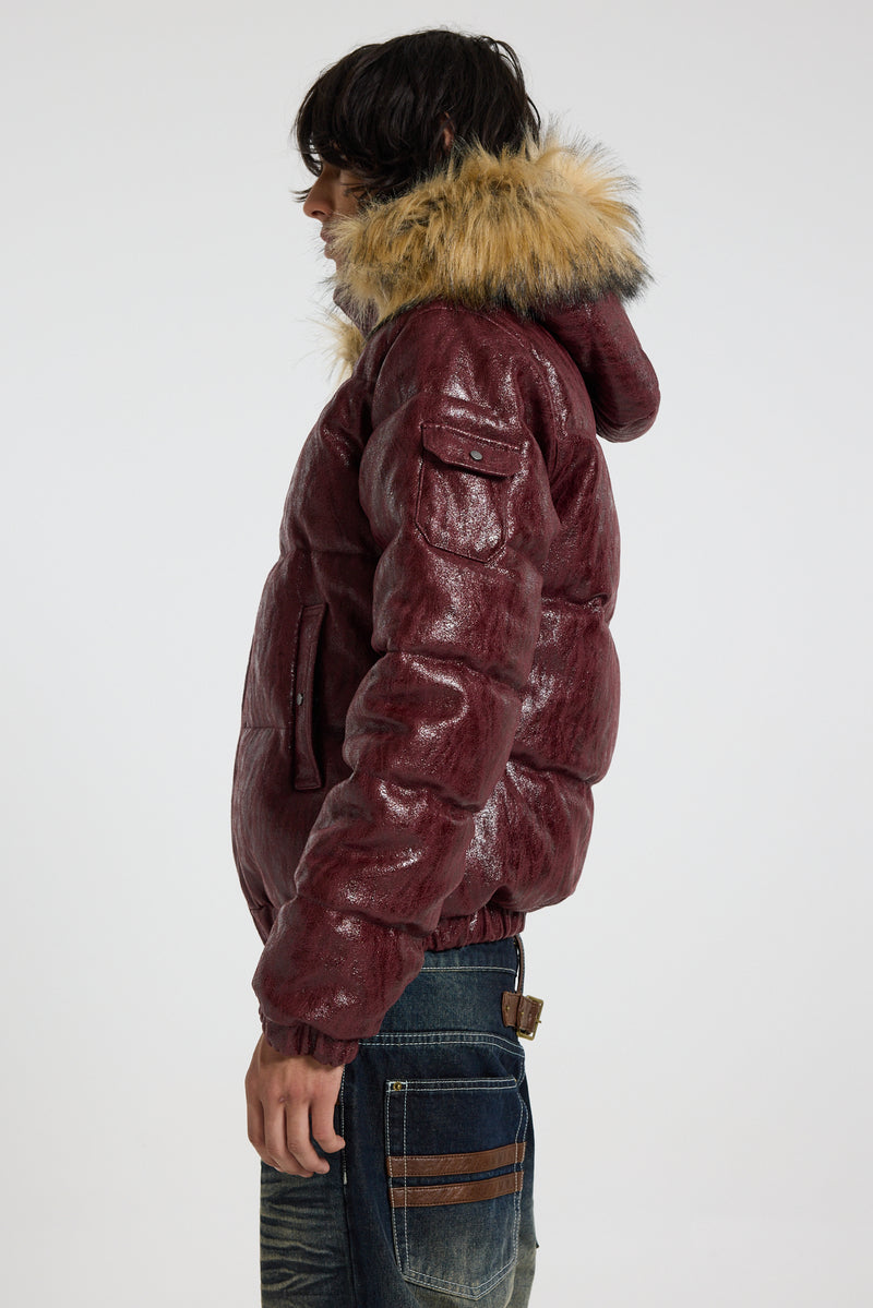 Burgundy Phantom Puffer Jacket