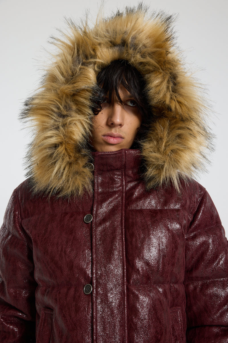 Burgundy Phantom Puffer Jacket