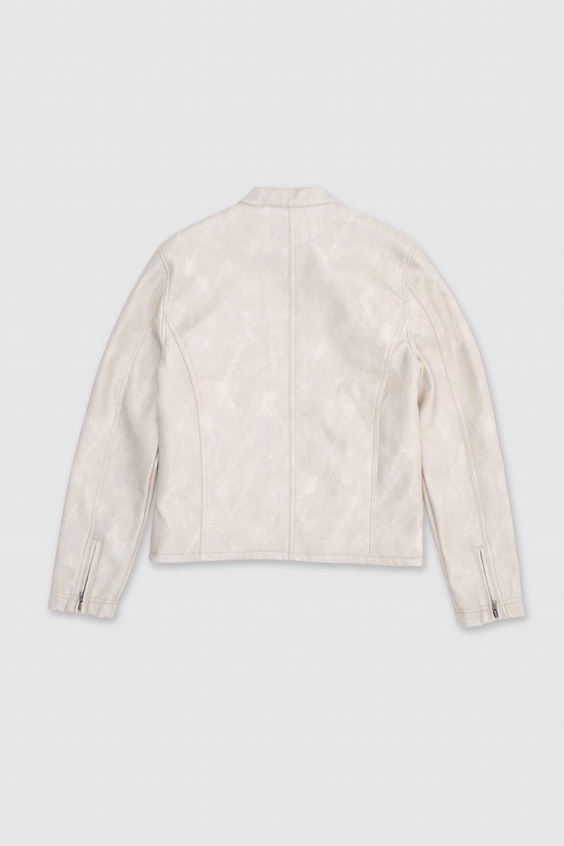 Piston Off White Faux Leather Jacket