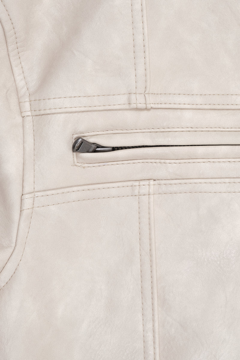 Piston Off White Faux Leather Jacket