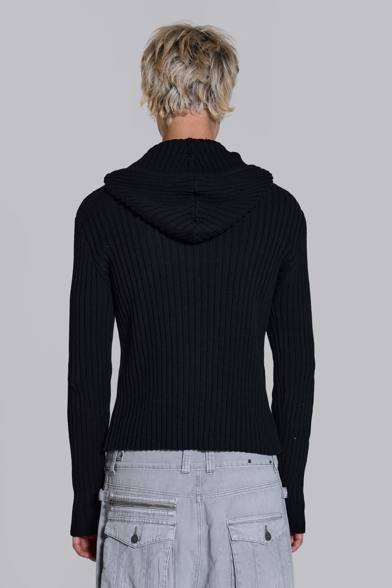 Hooded Military Knit Jumper