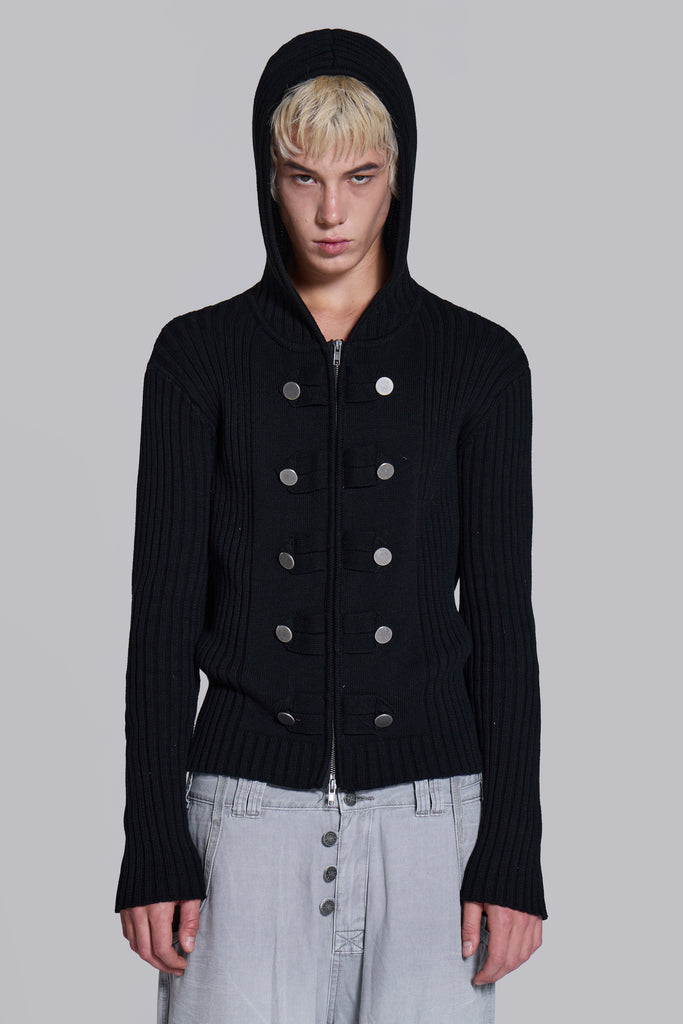 Hooded Military Knit Jumper