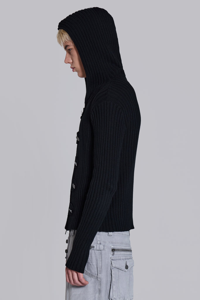Hooded Military Knit Jumper