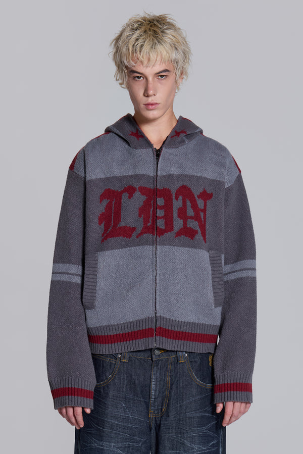 LDN Knitted Zip-Up Hoodie