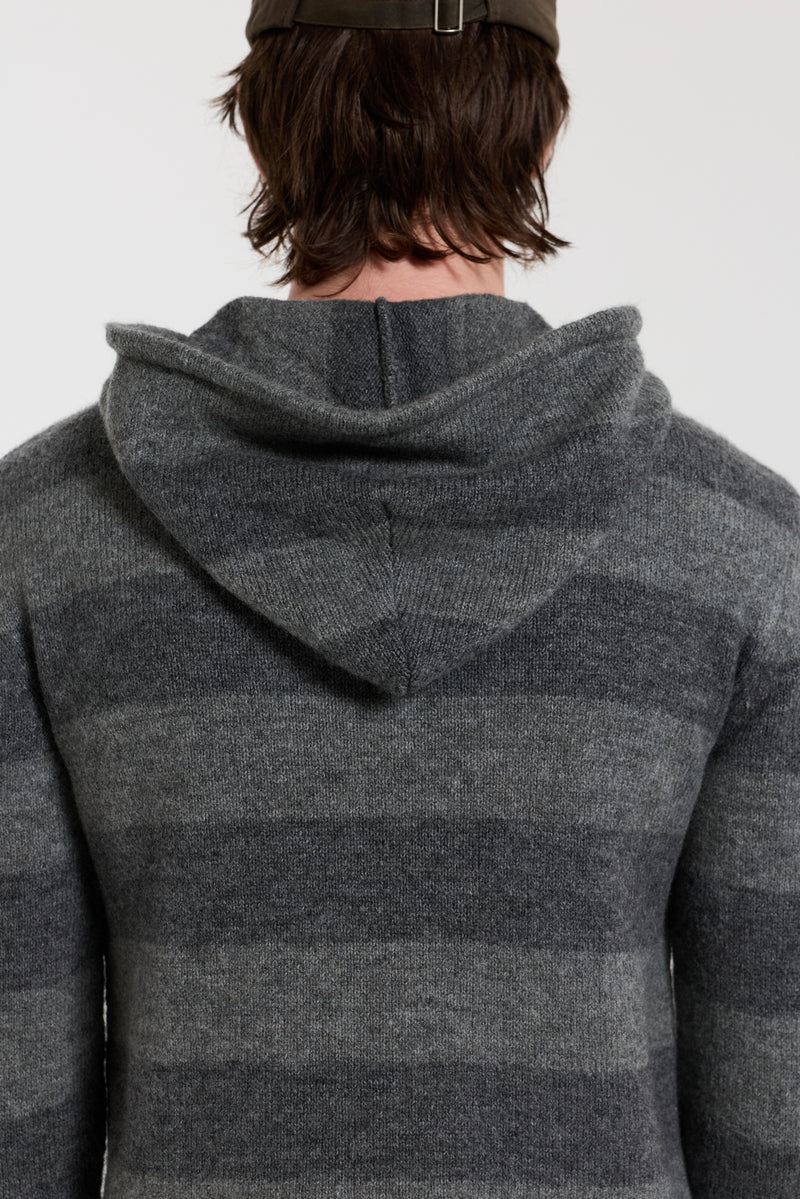 Dornan Striped Knit Hoodie – view 5