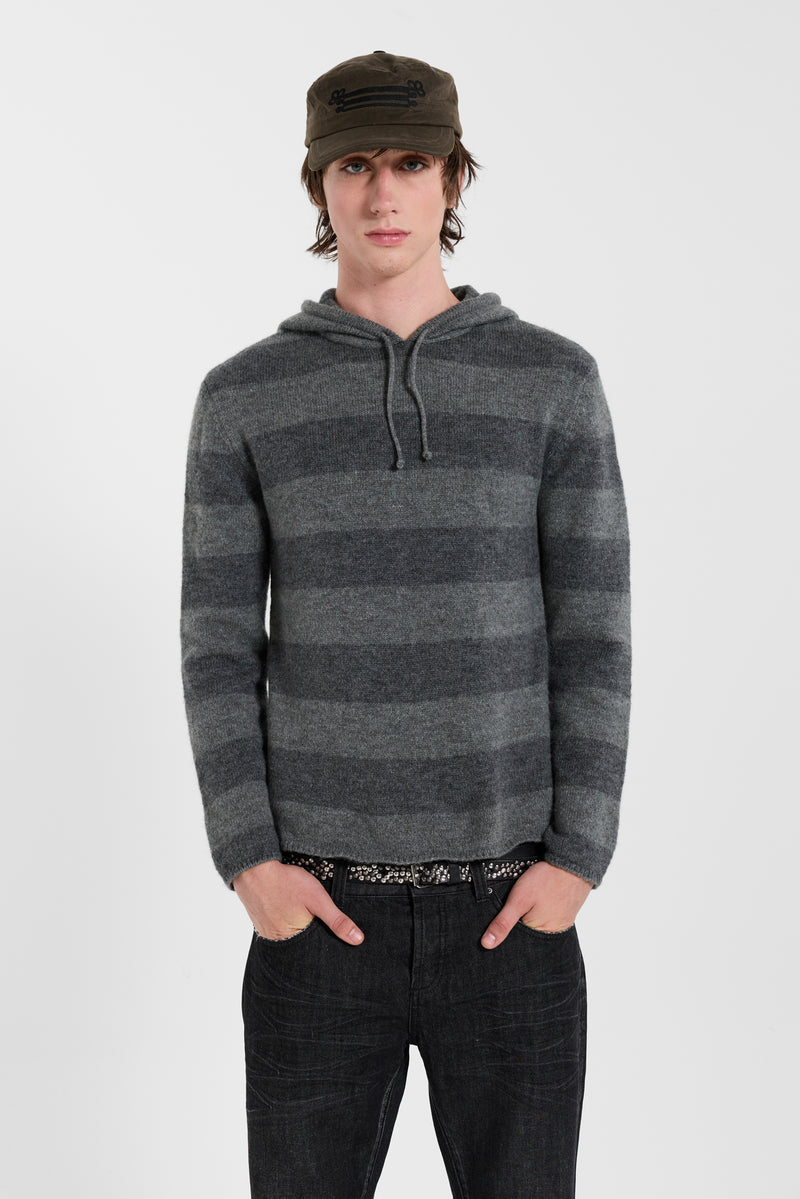 Dornan Striped Knit Hoodie – view 2