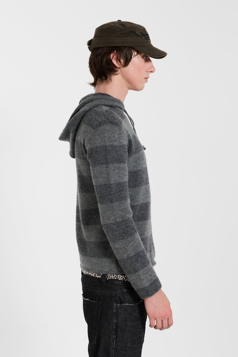 Dornan Striped Knit Hoodie – view 4