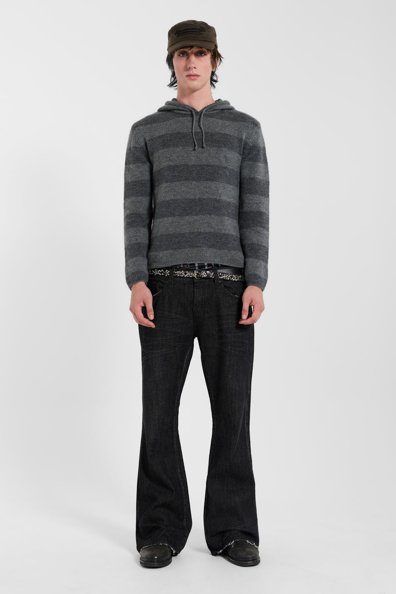 Dornan Striped Knit Hoodie – view 3