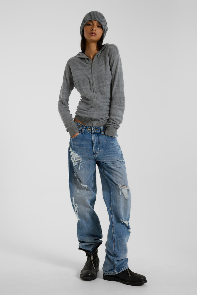 Metal Stud Waistband Muse Jeans