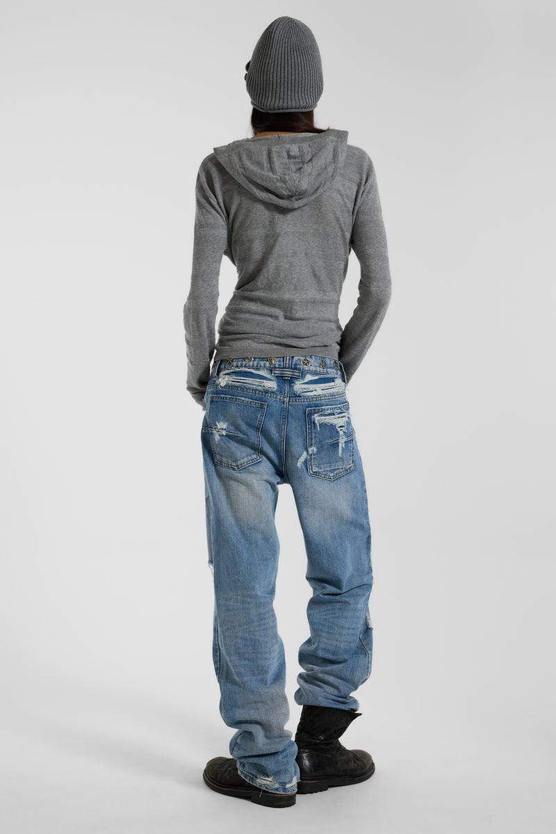Metal Stud Waistband Muse Jeans