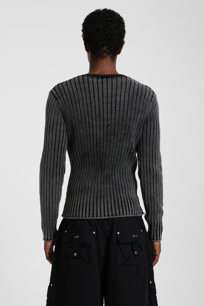 Long Sleeved Henley Knit Top – view 5