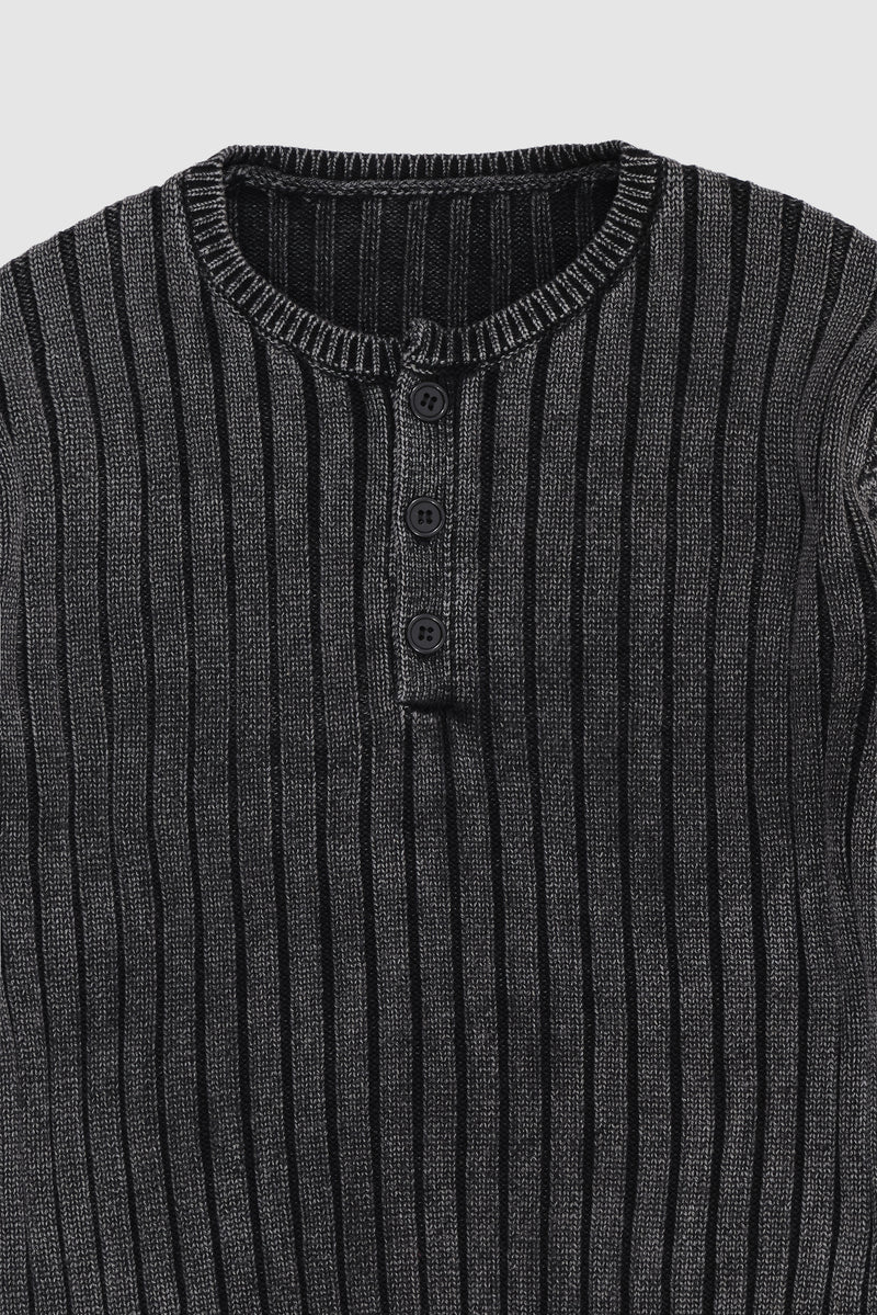 Long Sleeved Henley Knit Top – view 6