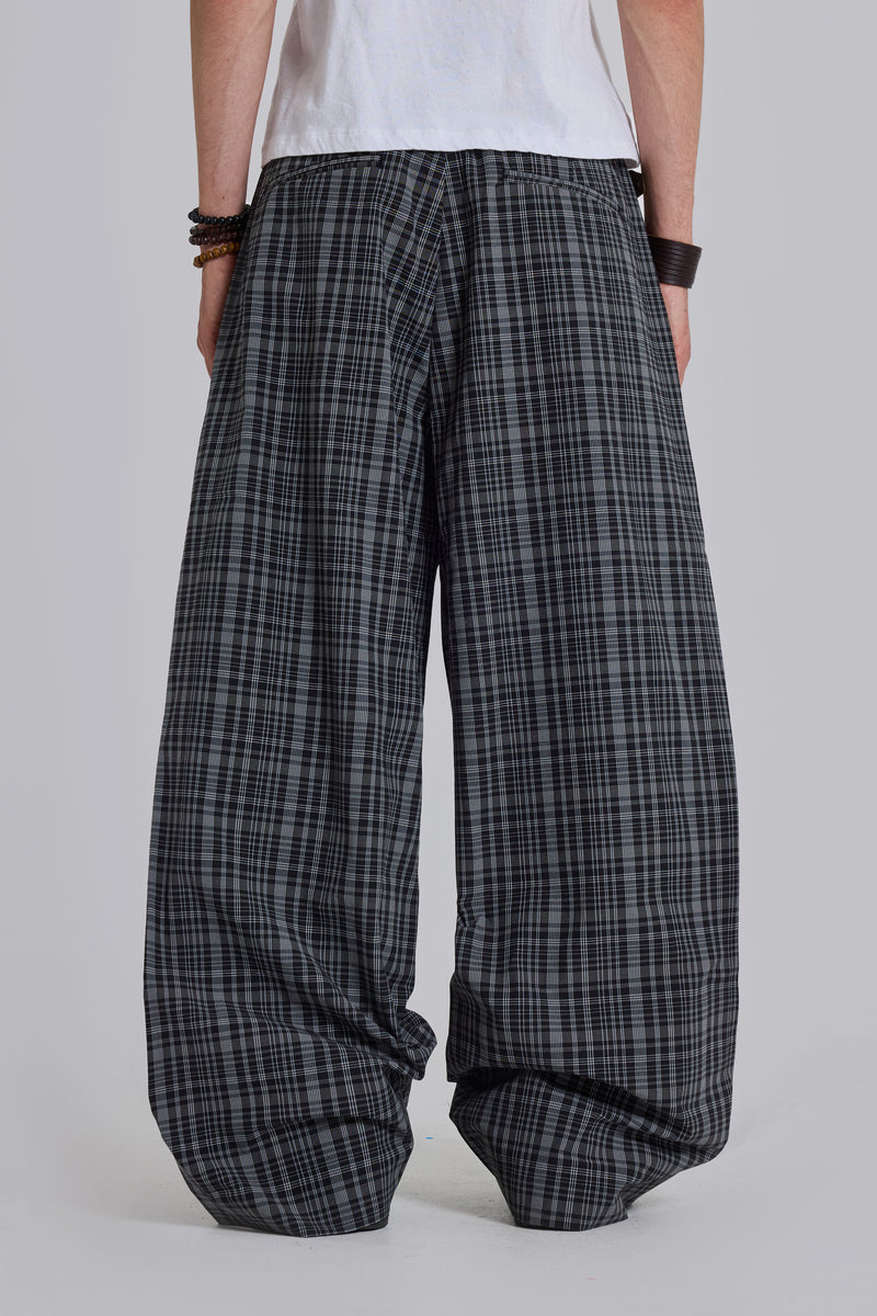 Black Check Goliath Suit Trousers