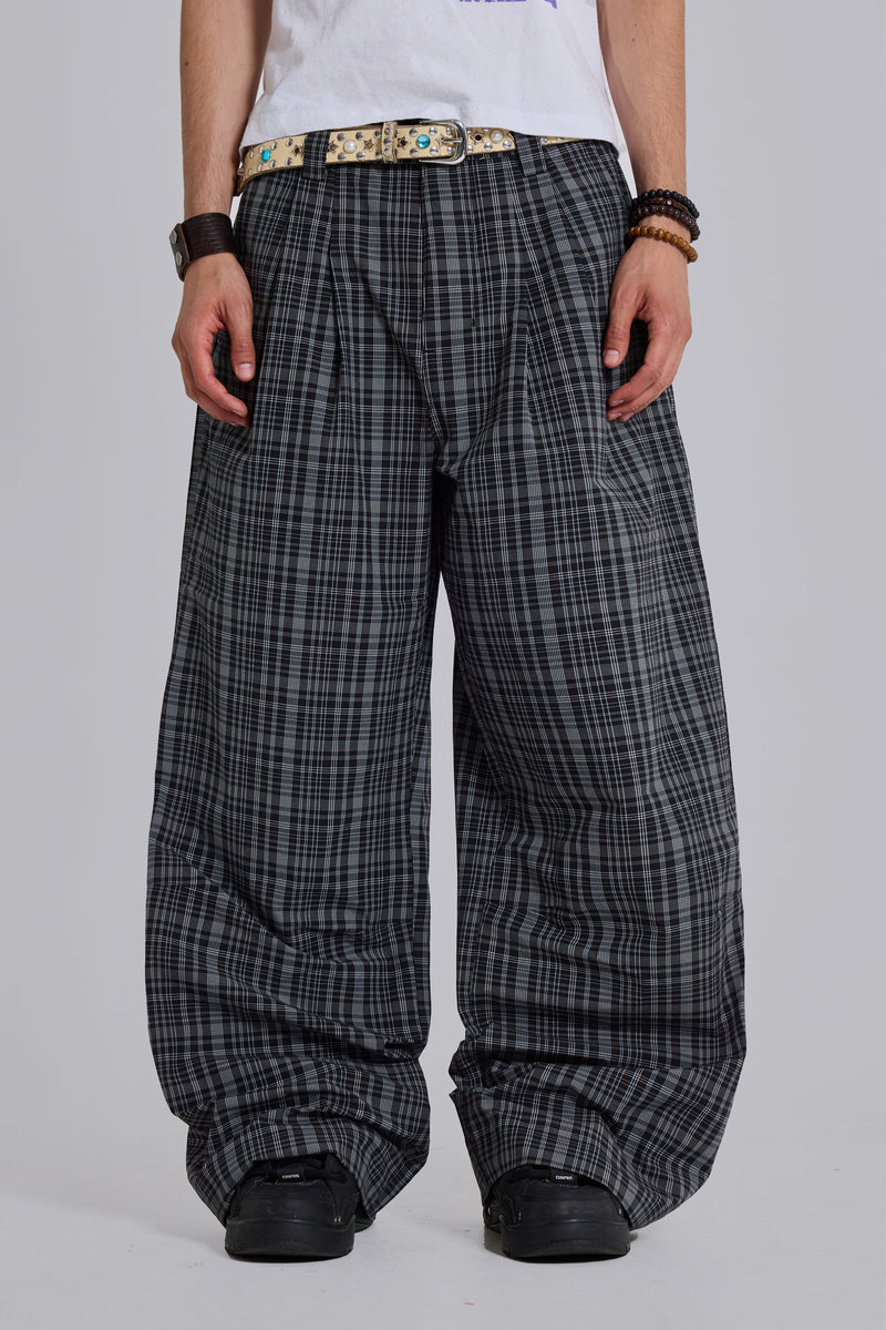 Black Check Goliath Suit Trousers