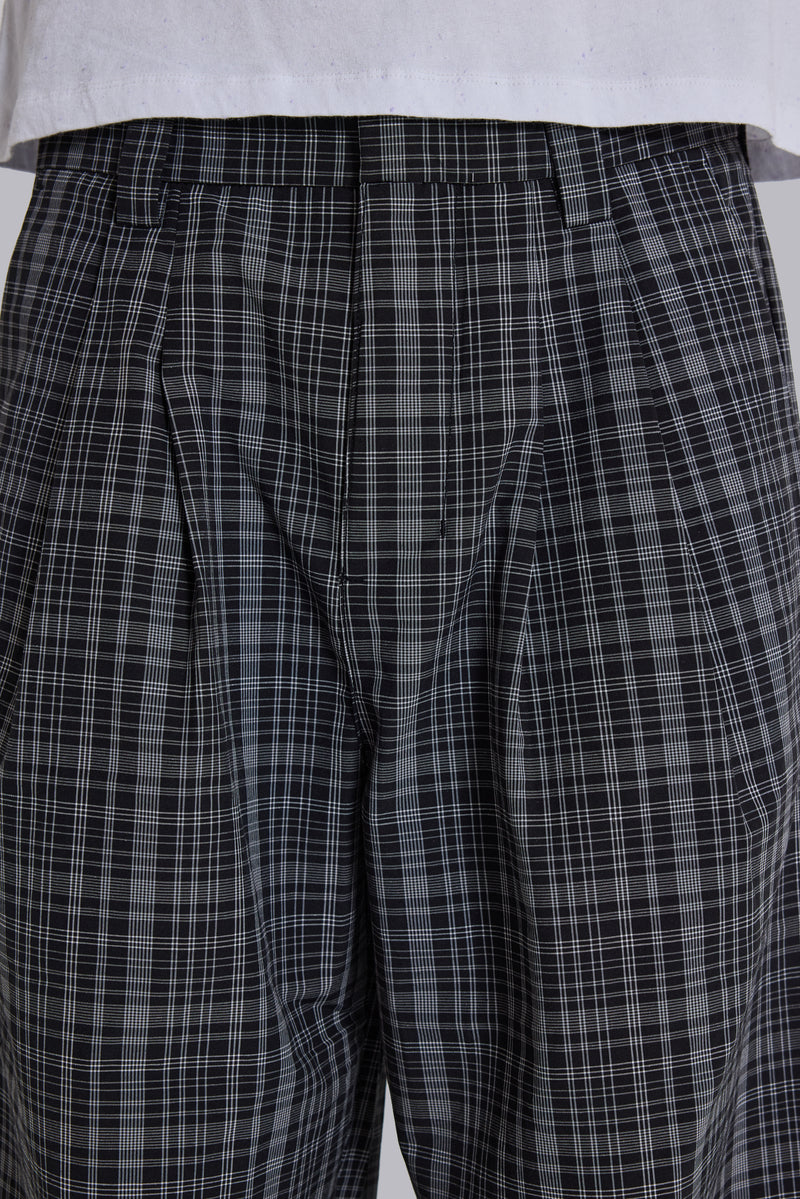 Black Check Goliath Suit Trousers