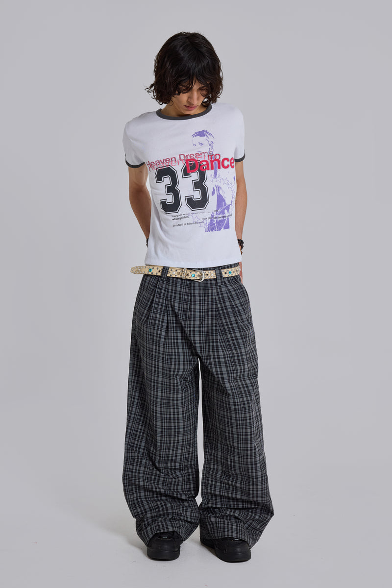 Black Check Goliath Suit Trousers