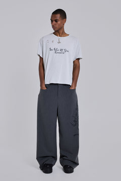 Tattoo Pinstripe Goliath Suit Pants - W26 / Grey