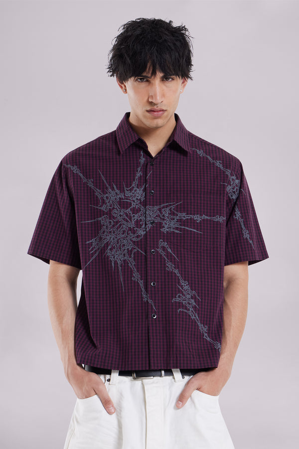 Red Atom Checked Shirt