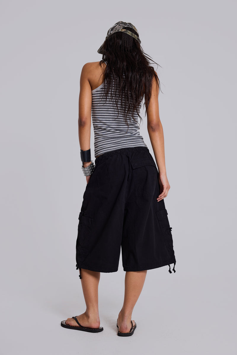 Black Parachute Cargo Shorts