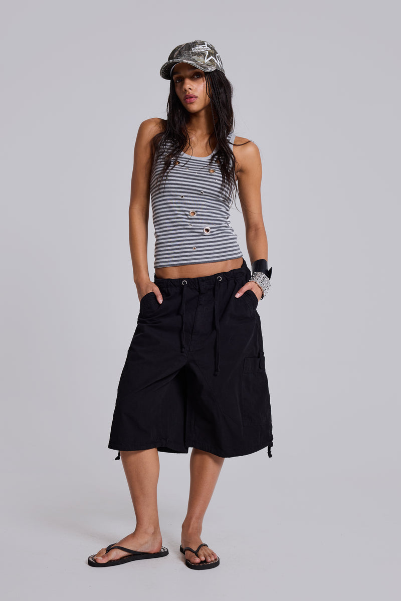 Black Parachute Cargo Shorts