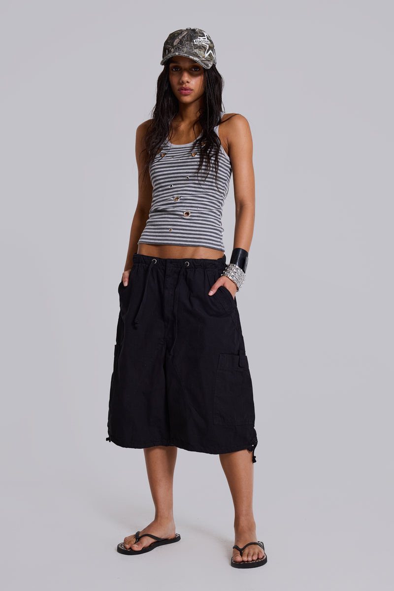 Black Parachute Cargo Shorts