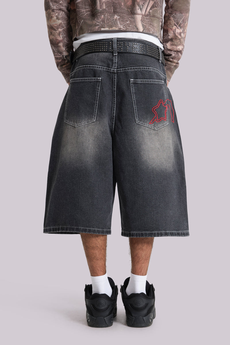 Washed Black Jumbo Jorts