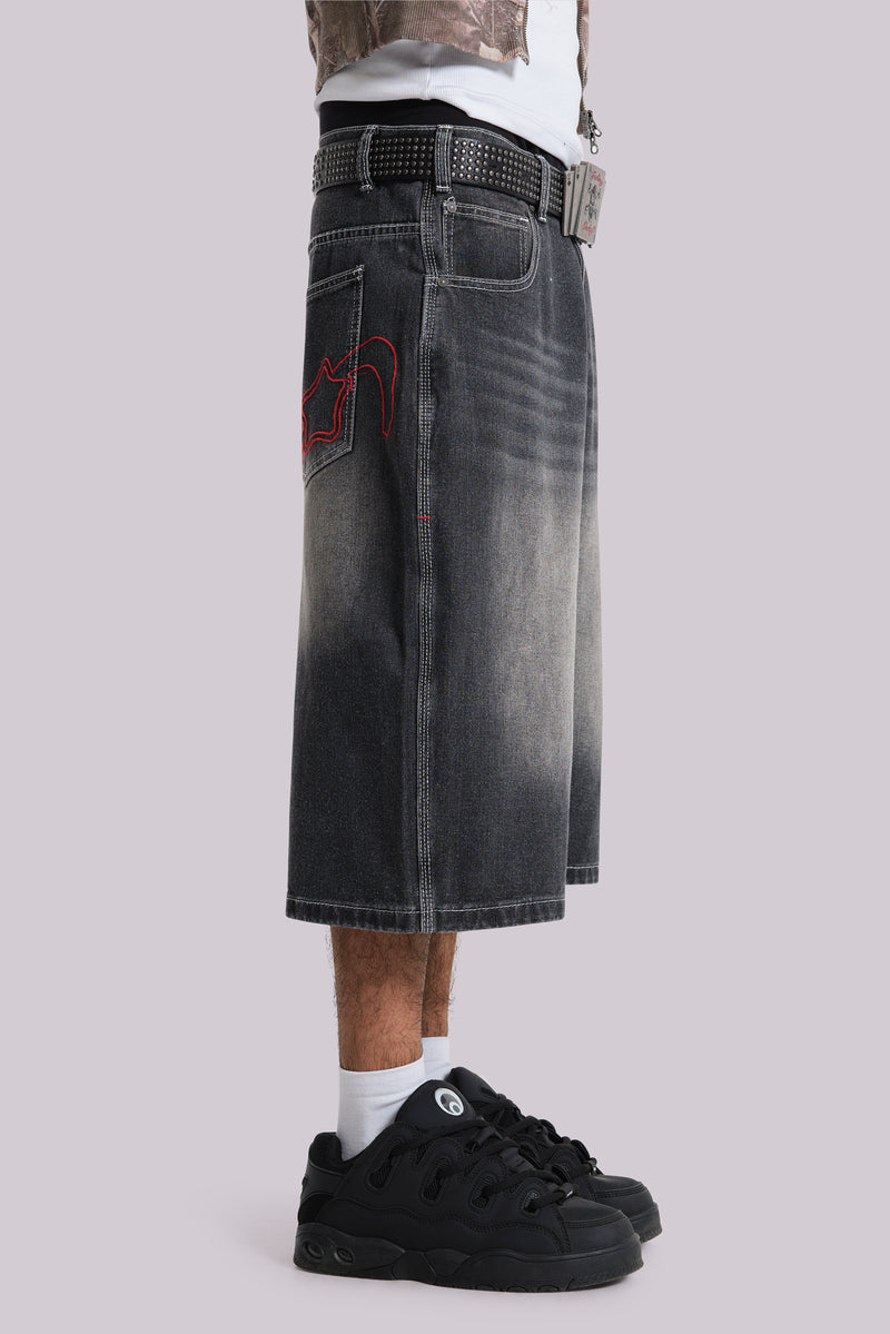 Washed Black Jumbo Jorts