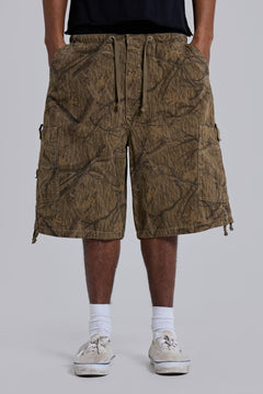 Forest Camo Parachute Shorts - XL / Khaki
