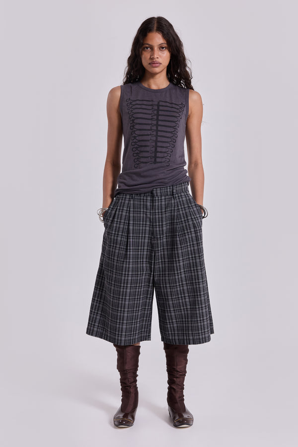 Black Check Jumbo Jorts