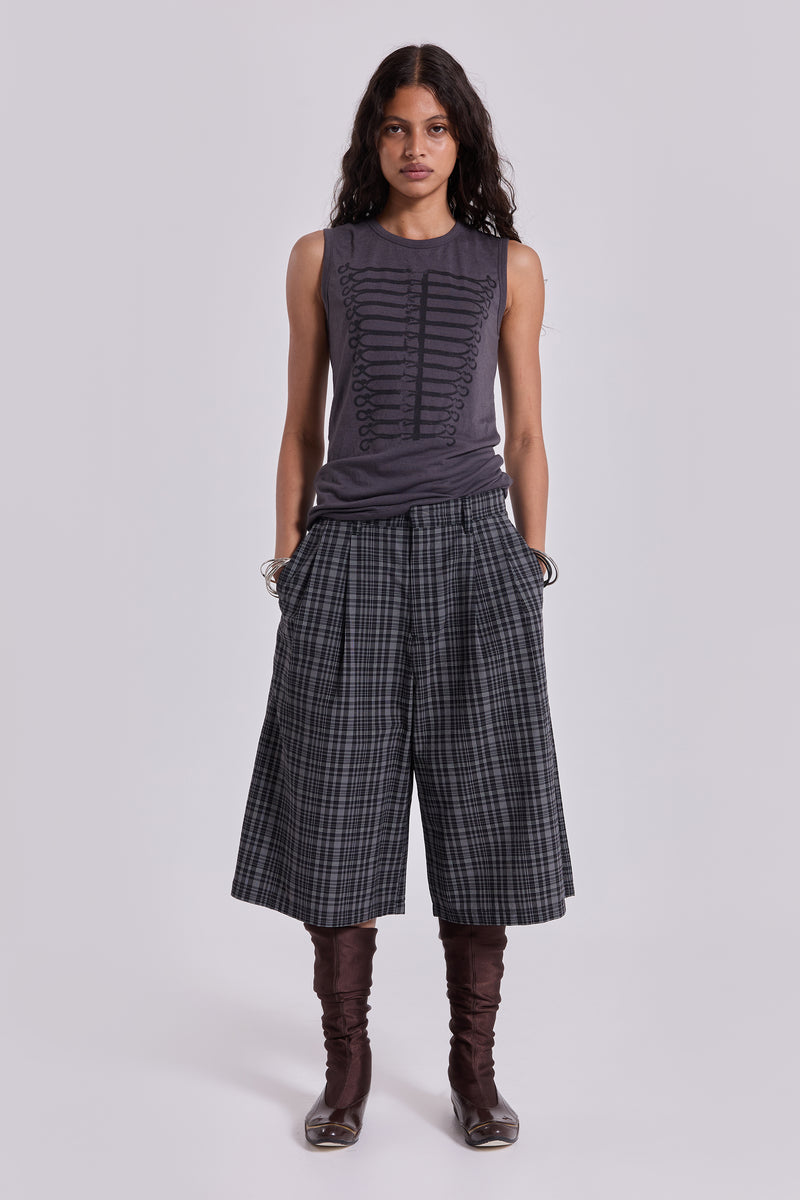 Black Check Jumbo Jorts