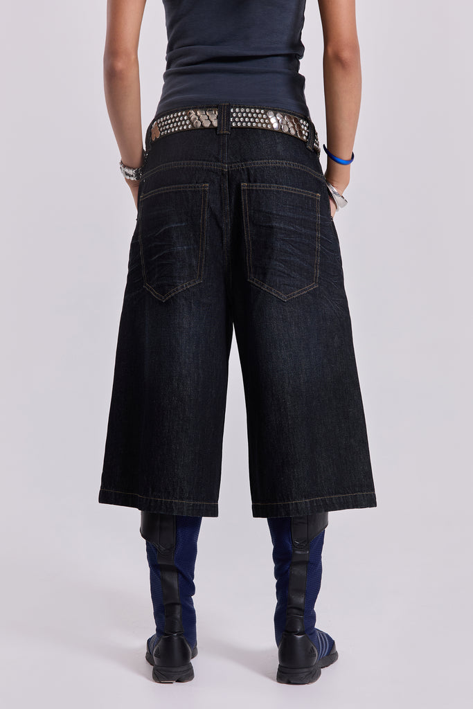 Creased Indigo Colossus Jorts