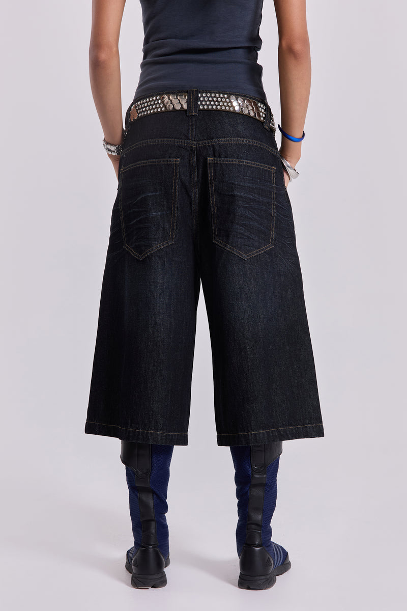 Creased Indigo Colossus Jorts