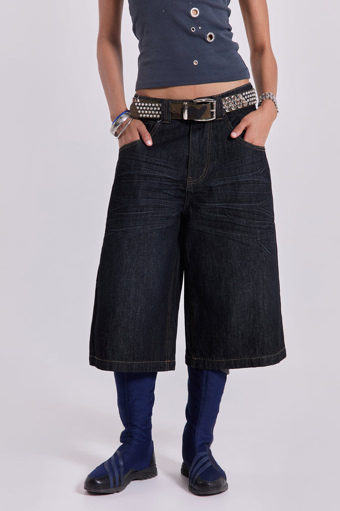 Creased Indigo Colossus Jorts