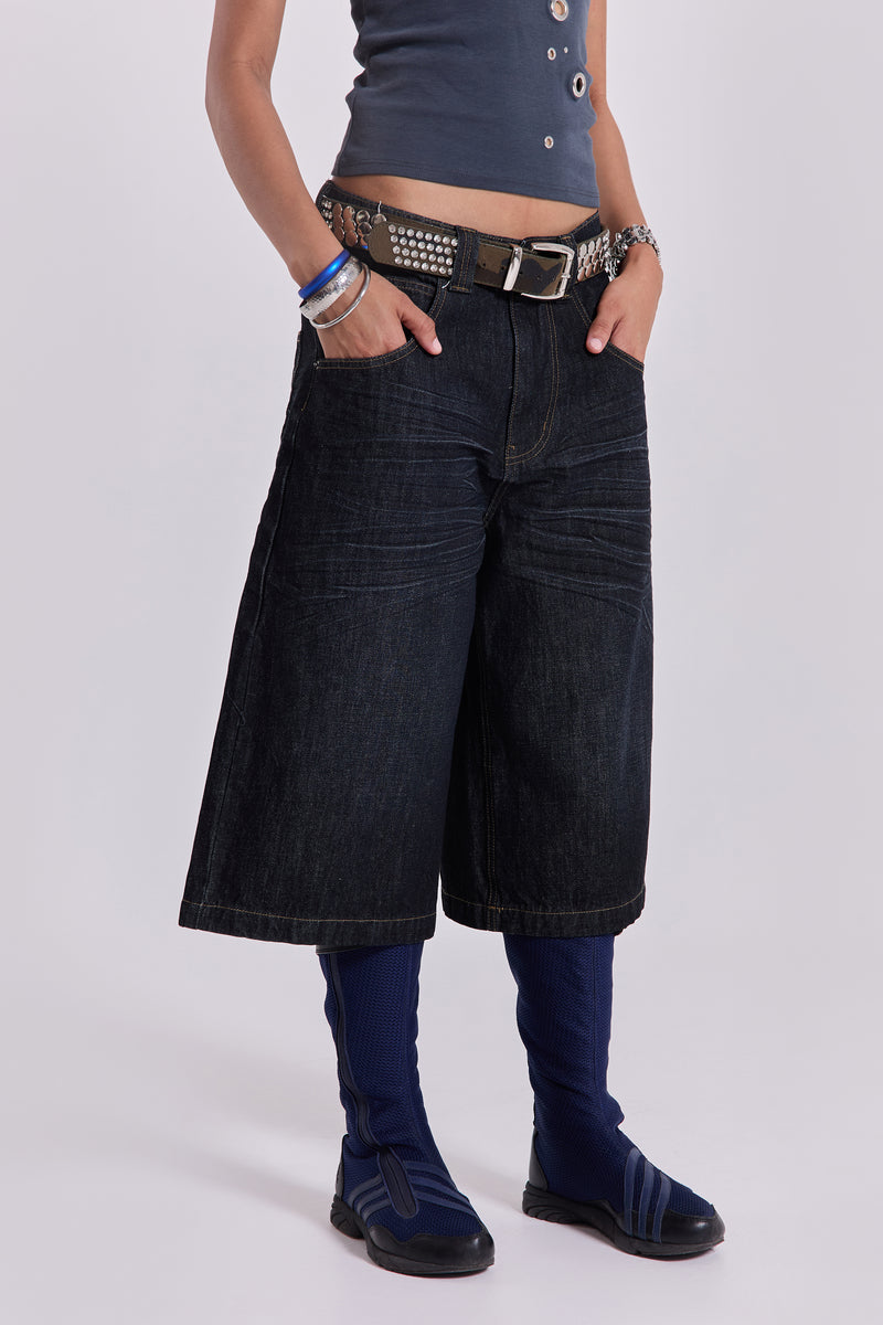 Creased Indigo Colossus Jorts