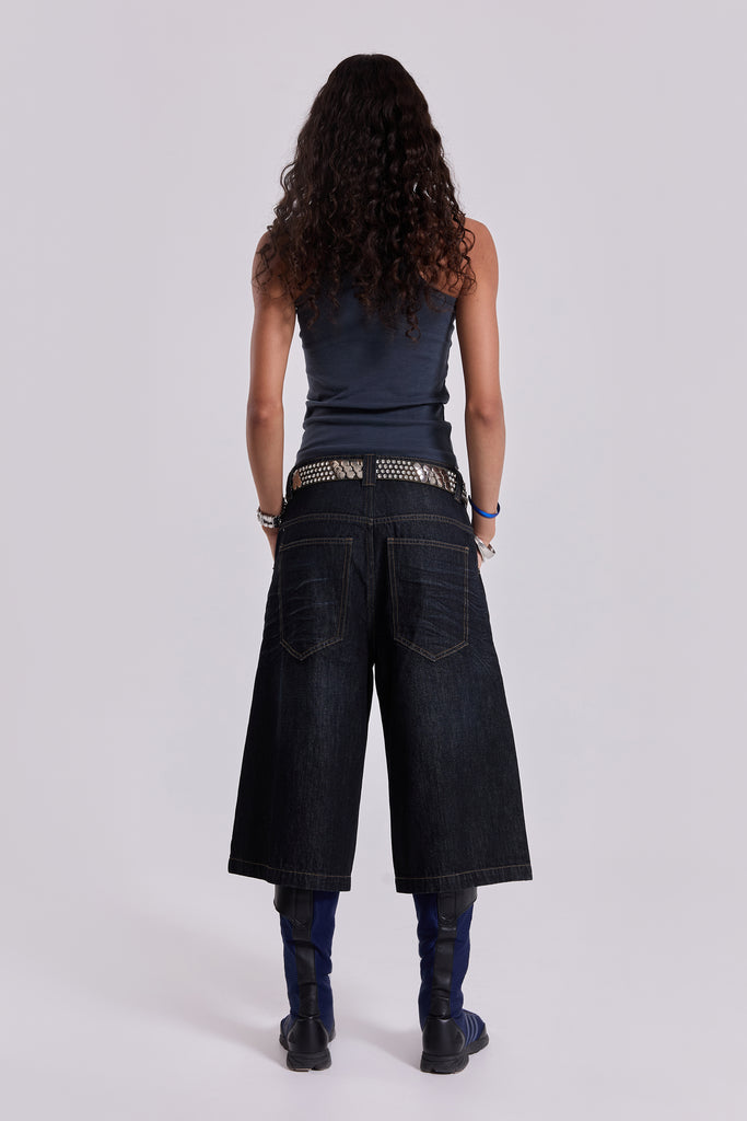 Creased Indigo Colossus Jorts