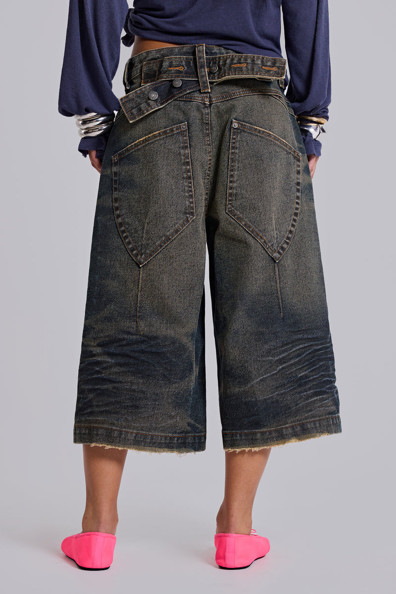 Blue Cinch Back Colossus Jorts