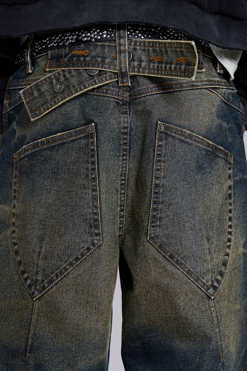 Blue Cinch Back Colossus Jorts