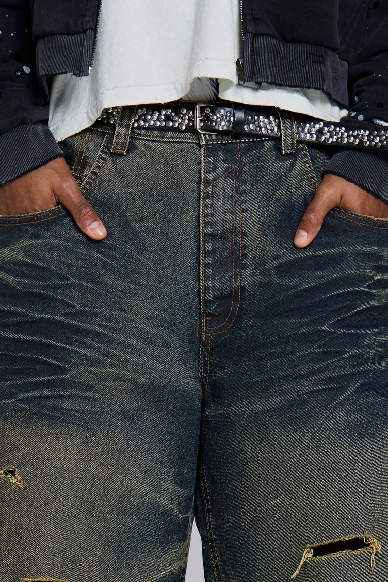 Blue Cinch Back Colossus Jorts