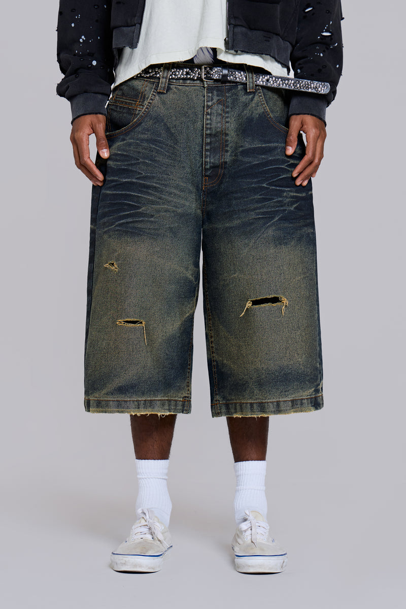 Blue Cinch Back Colossus Jorts