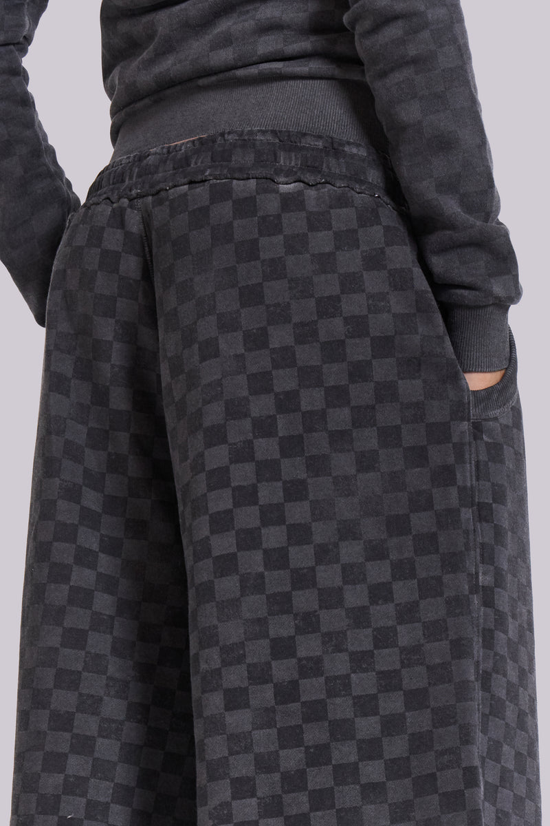 Checkerboard Monster Jogger Baggy Shorts
