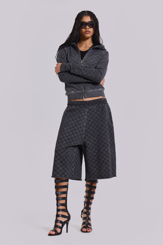 Checkerboard Monster Jogger Baggy Shorts