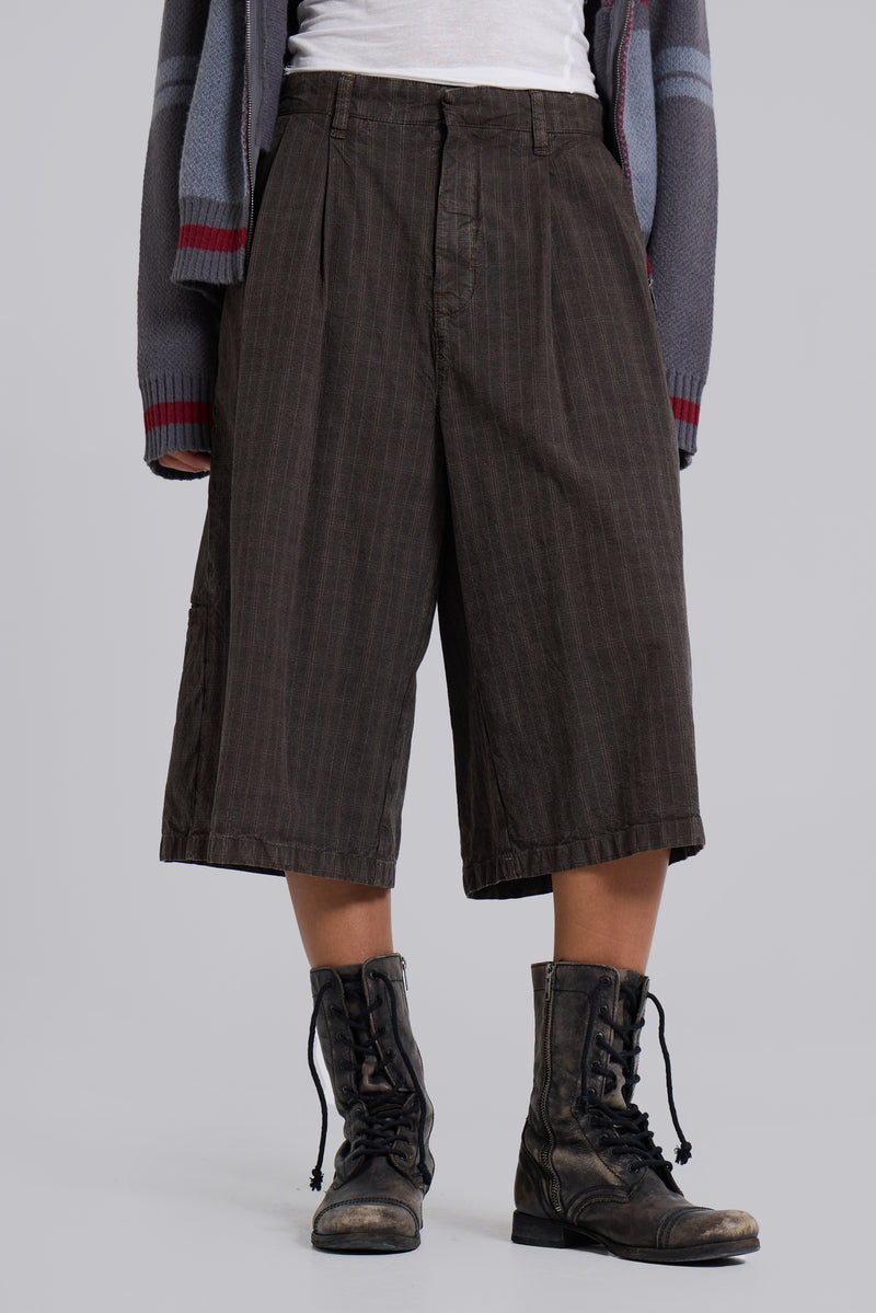 Brown Check Jumbo Jorts