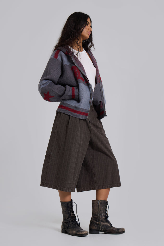 Brown Check Jumbo Jorts